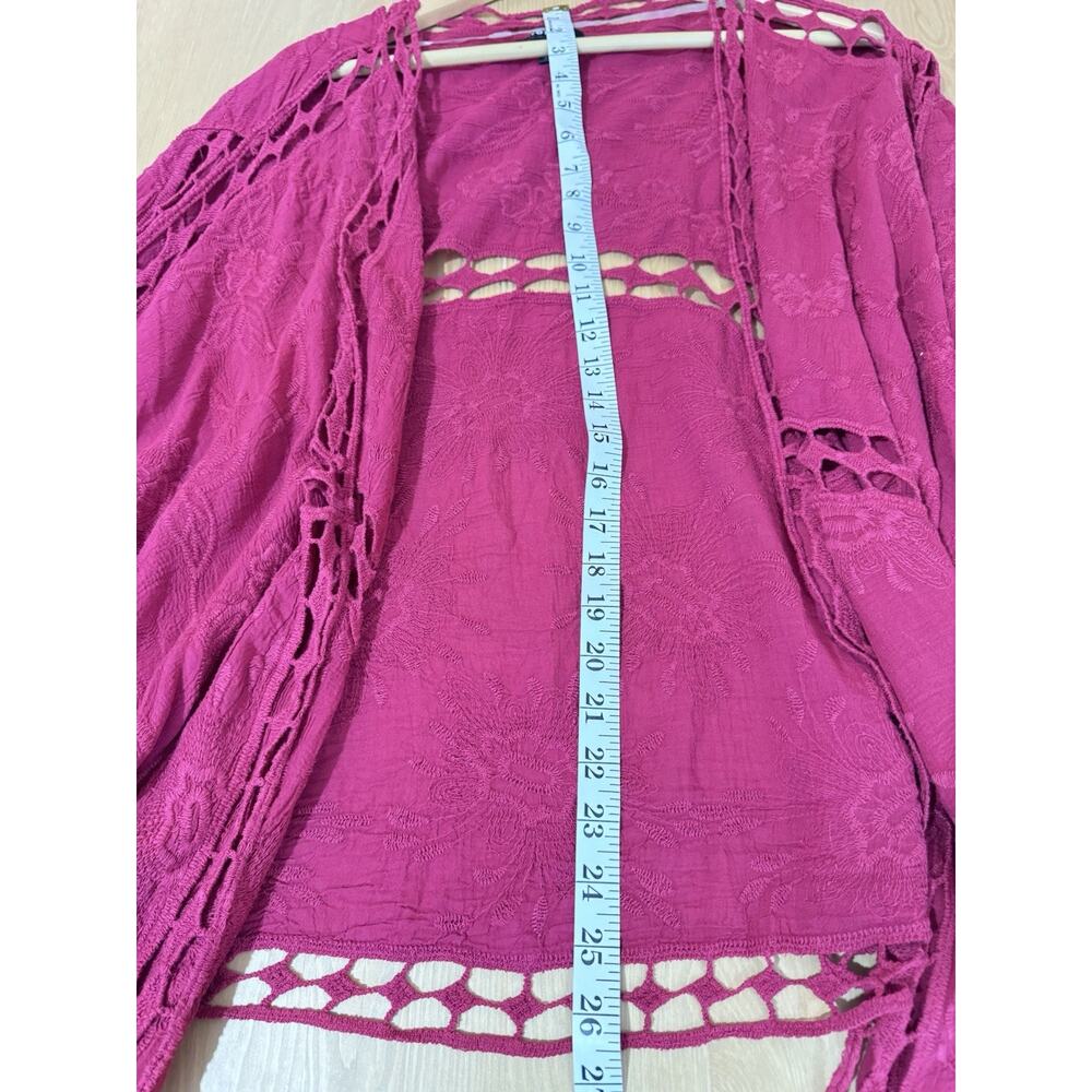 Torrid Womens Kimono Crochet Lace Embroidered 100% Cotton Beach Boho 5/6 - Picture 13 of 13